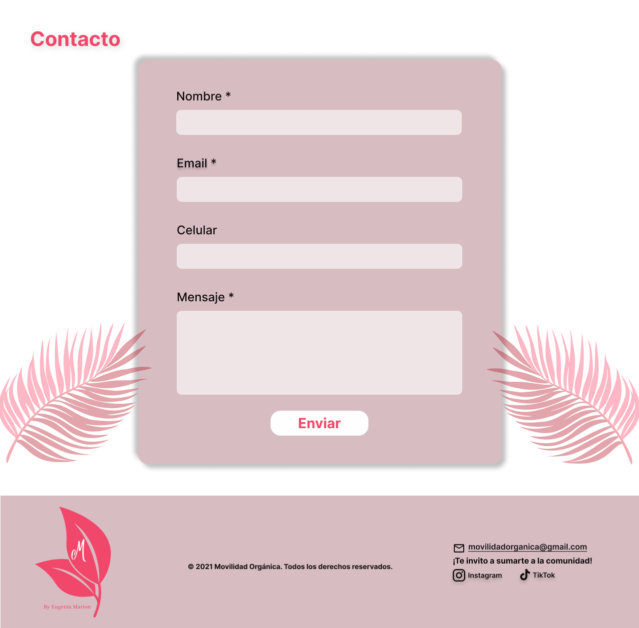 Movilidad Orgánica — Contacto y cierre